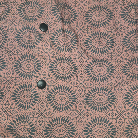 Eco Threads Womens Large Snap Up Shirt Dusty Rose Geometric Sustainable Recycled - Picture 4 of 14